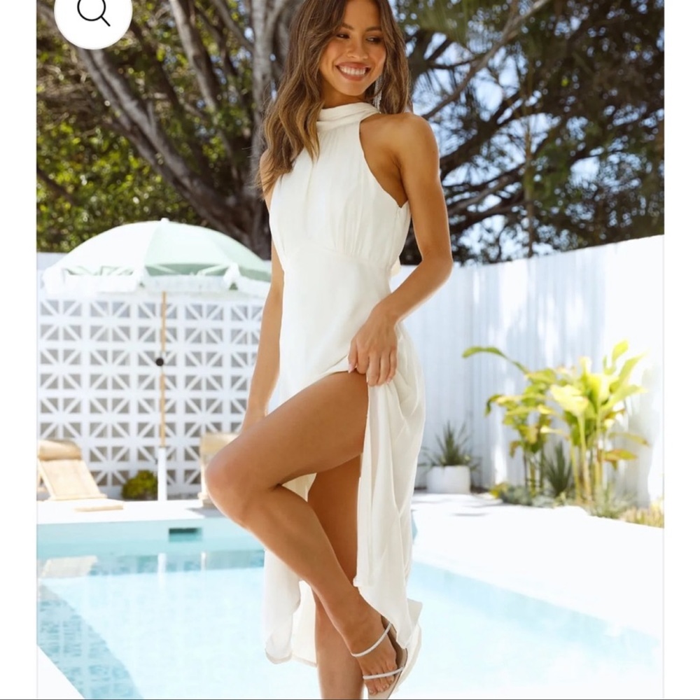 Hello Molly No Tears Here Cream Maxi Dress